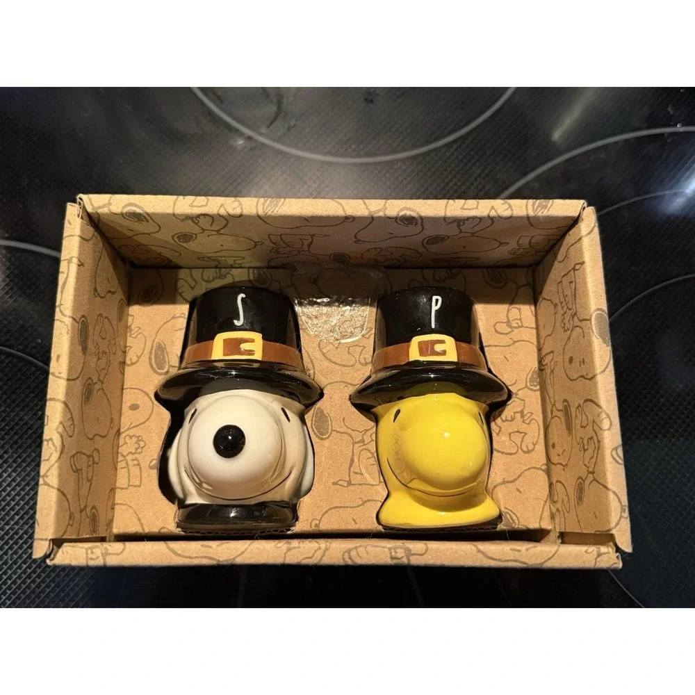 Rae Dunn Peanuts Snoopy & Woodstock Thanksgiving Salt & Pepper Shakers